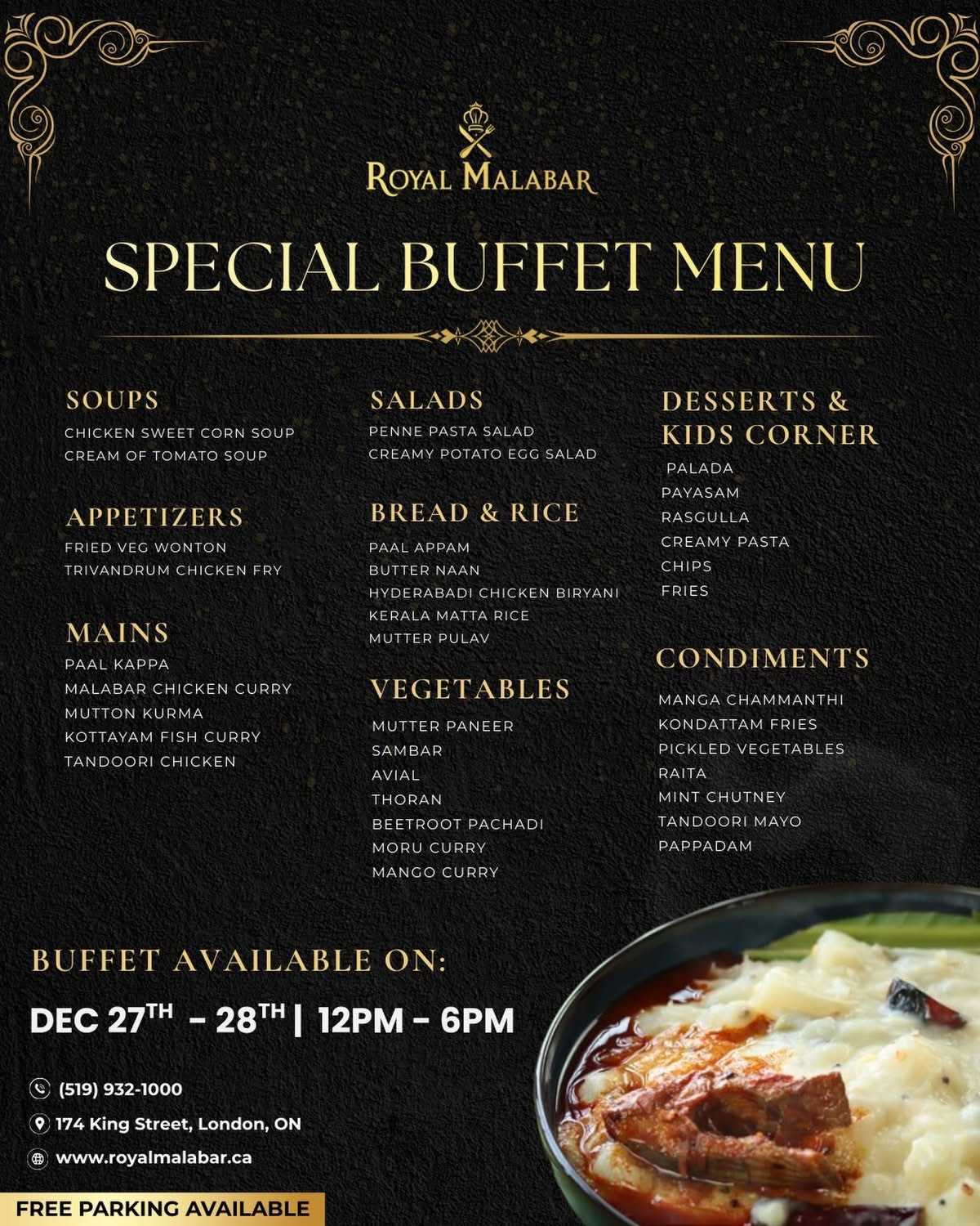 Valentine's Buffet at Royal Malabar London Ontario